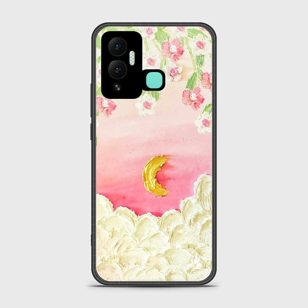 Infinix Hot 12i Cover - Floral Series - Design 7 - Pink & Yellow - HQ Ultra Shine Premium Infinity Glass Soft Silicon Borders Case