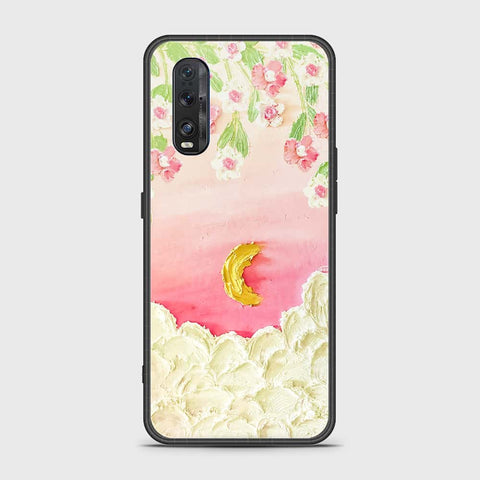 Oppo Find X2 Cover - Floral Series - Design 7 - Pink & Yellow - HQ Ultra Shine Premium Infinity Glass Soft Silicon Borders Case