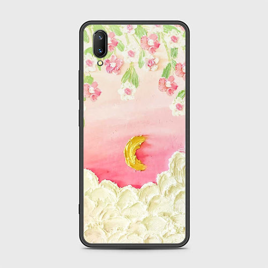 Vivo V11 Pro Cover - Floral Series - Design 7 - Pink & Yellow - HQ Ultra Shine Premium Infinity Glass Soft Silicon Borders Case