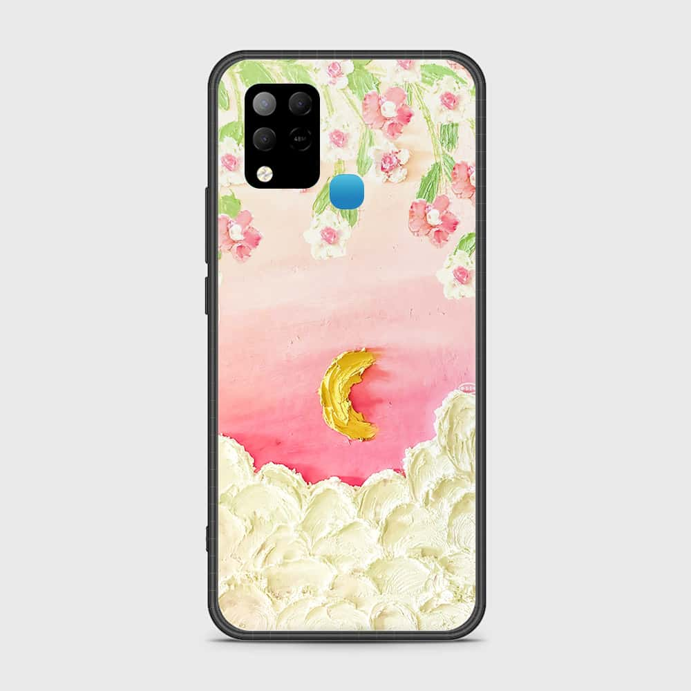 Infinix Hot 10s Cover - Floral Series - Design 7 - Pink & Yellow - HQ Ultra Shine Premium Infinity Glass Soft Silicon Borders Case