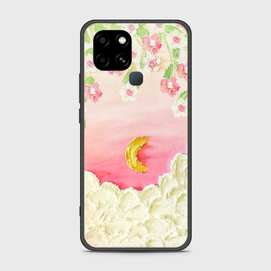 Infinix Smart 6 Cover - Floral Series - Design 7 - Pink & Yellow - HQ Ultra Shine Premium Infinity Glass Soft Silicon Borders Case