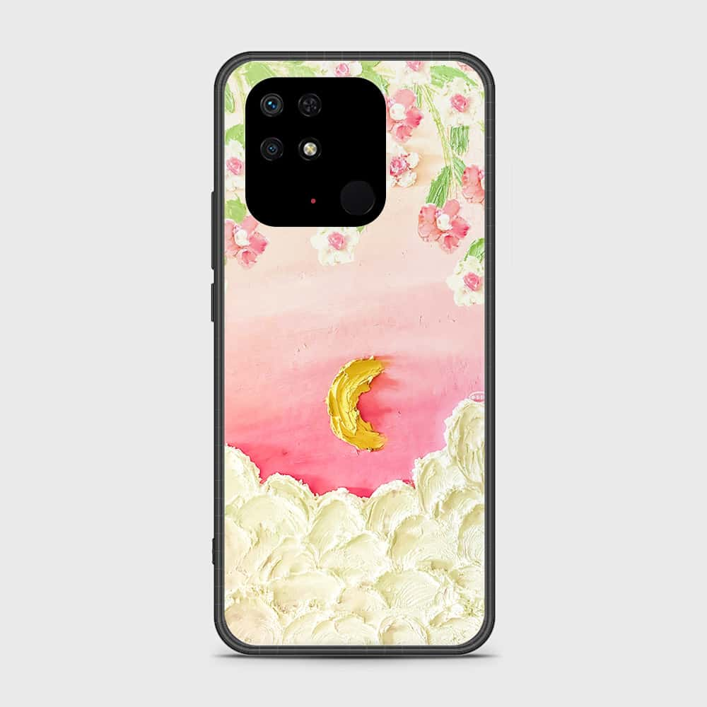 Xiaomi Redmi 10C Cover - Floral Series - Design 7 - Pink & Yellow - HQ Ultra Shine Premium Infinity Glass Soft Silicon Borders Case