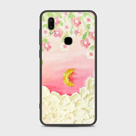 Vivo V11 Cover - Floral Series - Design 7 - Pink & Yellow - HQ Ultra Shine Premium Infinity Glass Soft Silicon Borders Case