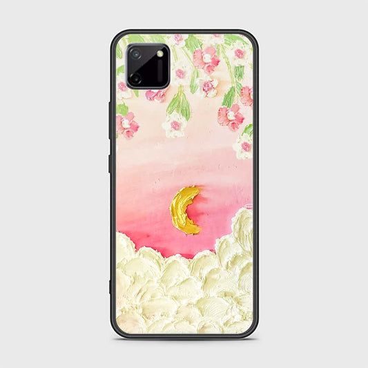 Realme C11 Cover - Floral Series - Design 7 - Pink & Yellow - HQ Ultra Shine Premium Infinity Glass Soft Silicon Borders Case