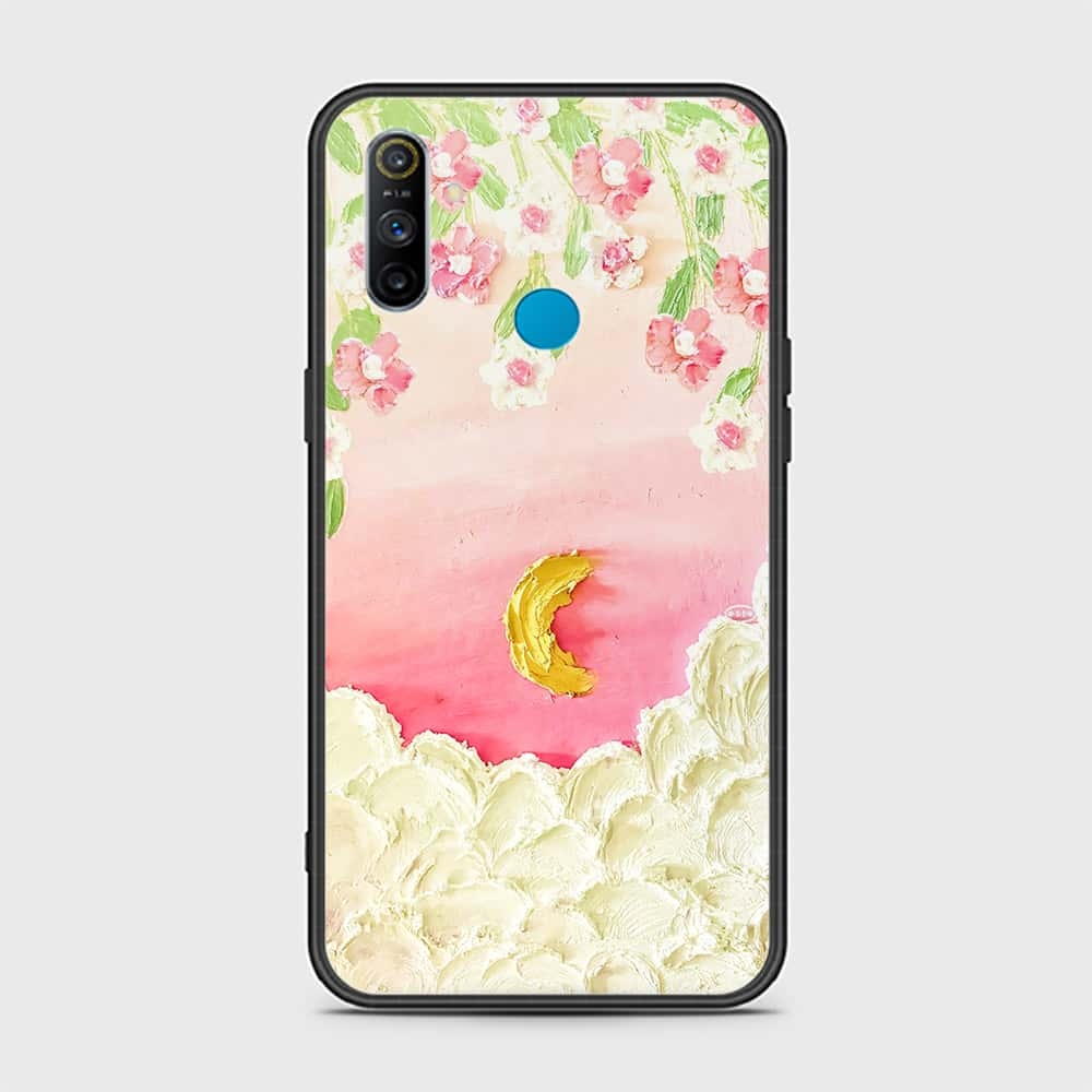 Realme 6i Cover - Floral Series - Design 7 - Pink & Yellow - HQ Ultra Shine Premium Infinity Glass Soft Silicon Borders Case