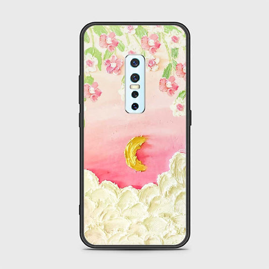 Vivo V17 Pro Cover - Floral Series - Design 7 - Pink & Yellow - HQ Ultra Shine Premium Infinity Glass Soft Silicon Borders Case