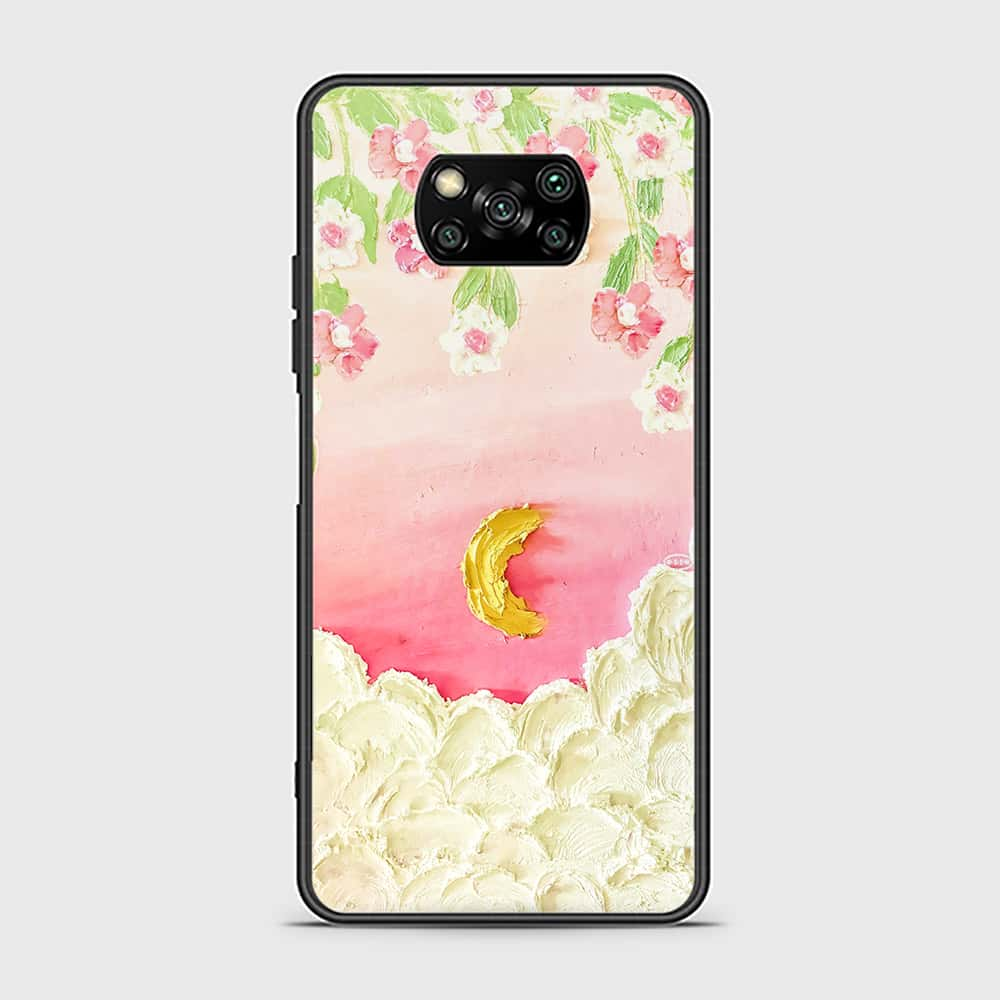 Xiaomi Poco X3 Cover - Floral Series - Design 7 - Pink & Yellow - HQ Ultra Shine Premium Infinity Glass Soft Silicon Borders Case