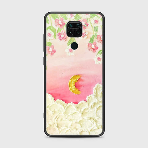 Xiaomi Redmi Note 9 Cover - Floral Series - Design 7 - Pink & Yellow - HQ Ultra Shine Premium Infinity Glass Soft Silicon Borders Case