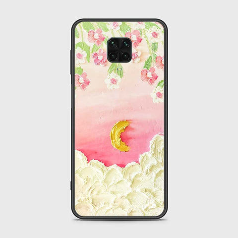 Xiaomi Redmi Note 9 Pro Cover - Floral Series - Design 7 - Pink & Yellow - HQ Ultra Shine Premium Infinity Glass Soft Silicon Borders Case