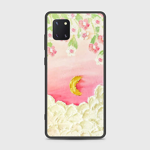 Samsung Galaxy Note 10 Lite Cover - Floral Series - Design 7 - Pink & Yellow - HQ Ultra Shine Premium Infinity Glass Soft Silicon Borders Case