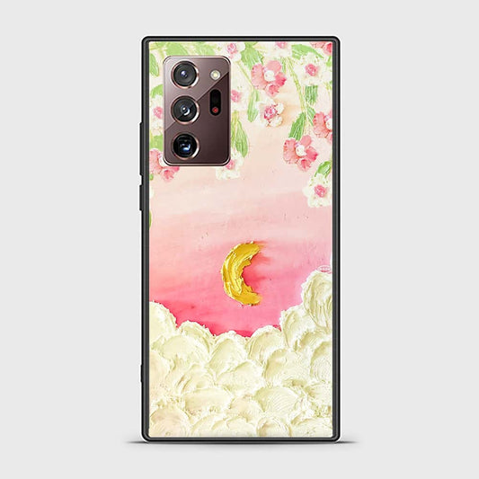 Samsung Galaxy Note 20 Ultra Cover - Floral Series - Design 7 - Pink & Yellow - HQ Ultra Shine Premium Infinity Glass Soft Silicon Borders Case