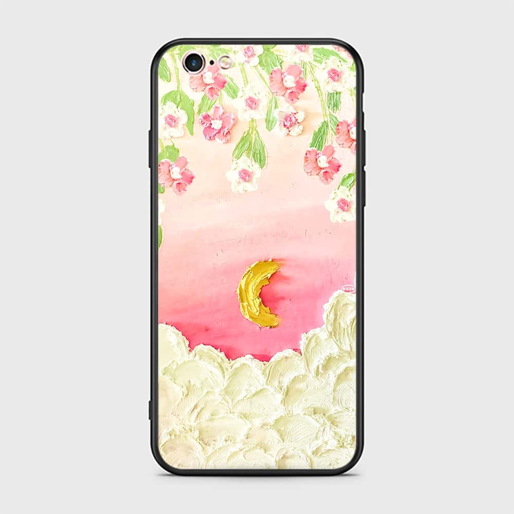 iPhone 6S / 6 Cover - Floral Series - Design 7 - Pink & Yellow - HQ Ultra Shine Premium Infinity Glass Soft Silicon Borders Case