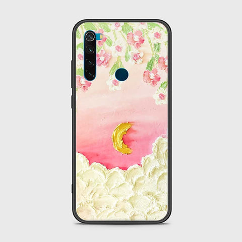 Xiaomi Redmi Note 8 Cover - Floral Series - Design 7 - Pink & Yellow - HQ Ultra Shine Premium Infinity Glass Soft Silicon Borders Case