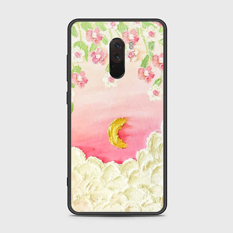 Xiaomi Pocophone F1 Cover - Floral Series - Design 7 - Pink & Yellow - HQ Ultra Shine Premium Infinity Glass Soft Silicon Borders Case