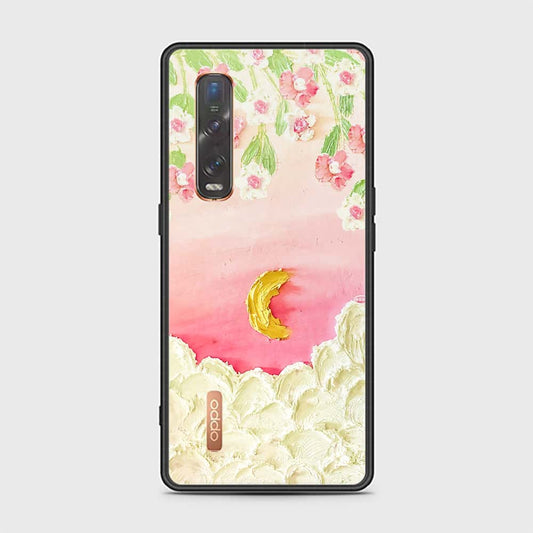 Oppo Find X2 Pro Cover - Floral Series - Design 7 - Pink & Yellow - HQ Ultra Shine Premium Infinity Glass Soft Silicon Borders Case