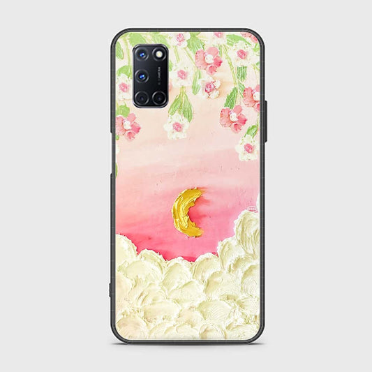 Oppo A72 Cover - Floral Series - Design 7 - Pink & Yellow - HQ Ultra Shine Premium Infinity Glass Soft Silicon Borders Case