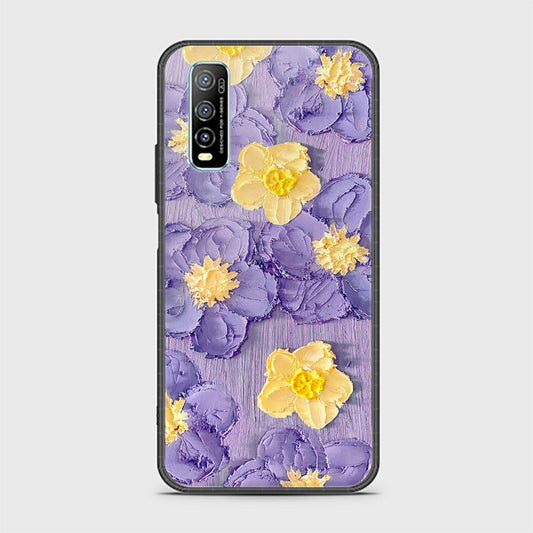 Vivo Y70s Cover - Floral Series - Design 8 - Pink & Yellow - HQ Ultra Shine Premium Infinity Glass Soft Silicon Borders Case