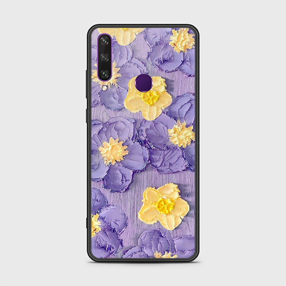 Huawei Y6p Cover - Floral Series - Design 8 - Pink & Yellow - HQ Ultra Shine Premium Infinity Glass Soft Silicon Borders Case