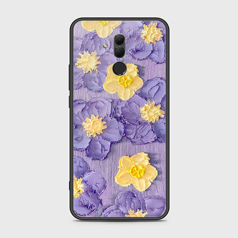 Huawei Mate 20 Lite Cover - Floral Series - Design 8 - Pink & Yellow - HQ Ultra Shine Premium Infinity Glass Soft Silicon Borders Case