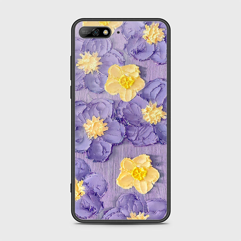 Honor 7A Cover - Floral Series - Design 8 - Pink & Yellow - HQ Ultra Shine Premium Infinity Glass Soft Silicon Borders Case