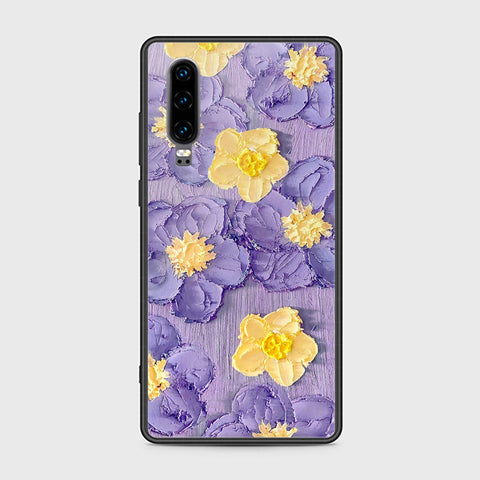 Huawei P30 Cover - Floral Series - Design 8 - Pink & Yellow - HQ Ultra Shine Premium Infinity Glass Soft Silicon Borders Case