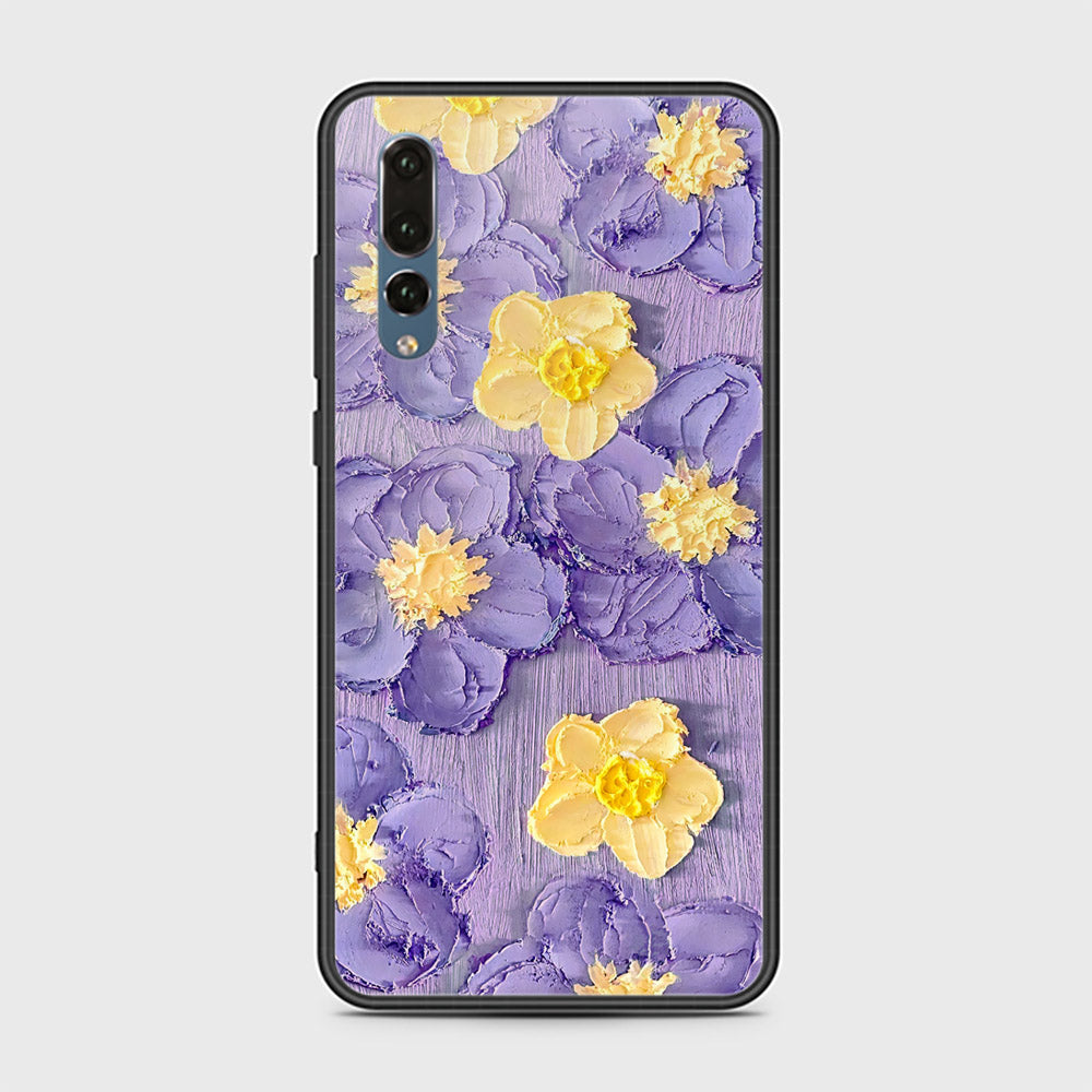 Huawei P20 Pro Cover - Floral Series - Design 8 - Pink & Yellow - HQ Ultra Shine Premium Infinity Glass Soft Silicon Borders Case