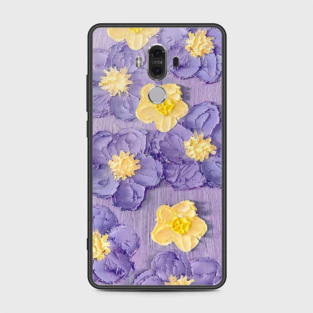 Huawei Mate 9 Cover - Floral Series - Design 8 - Pink & Yellow - HQ Ultra Shine Premium Infinity Glass Soft Silicon Borders Case