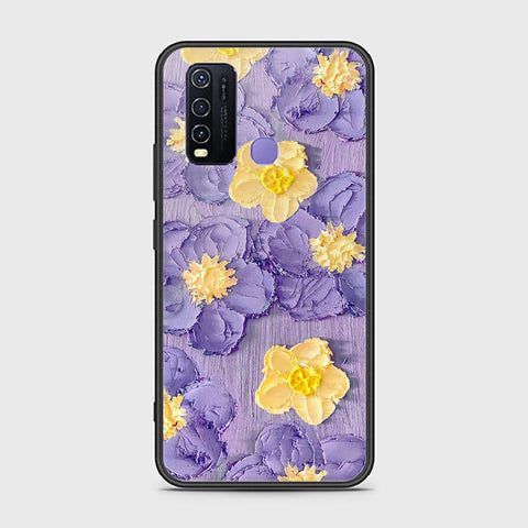 Vivo Y30 Cover - Floral Series - Design 8 - Pink & Yellow - HQ Ultra Shine Premium Infinity Glass Soft Silicon Borders Case