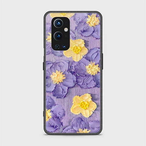 OnePlus 9 Pro Cover - Floral Series - Design 8 - Pink & Yellow - HQ Ultra Shine Premium Infinity Glass Soft Silicon Borders Case