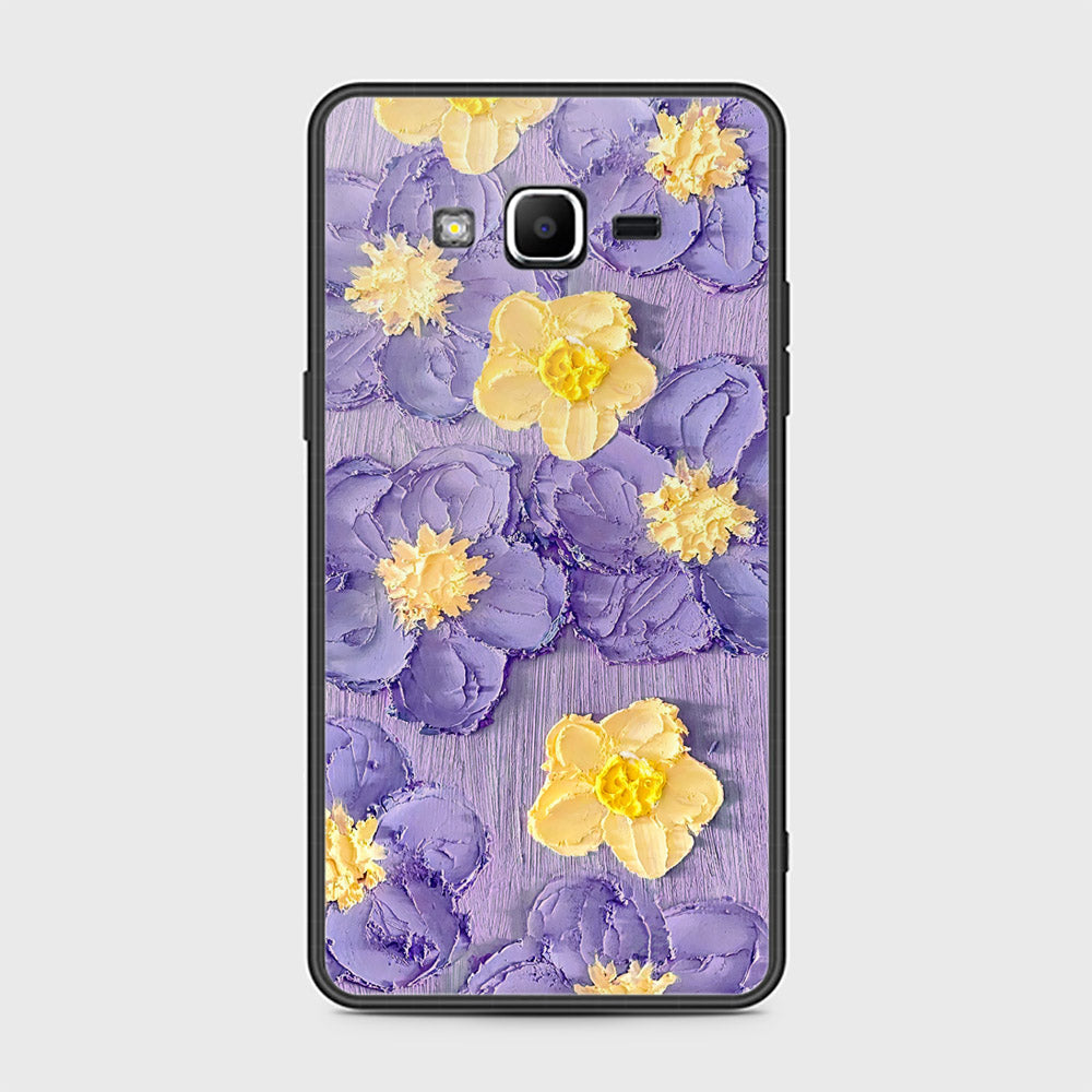 Samsung Galaxy J2 Prime Cover - Floral Series - Design 8 - Pink & Yellow - HQ Ultra Shine Premium Infinity Glass Soft Silicon Borders Case