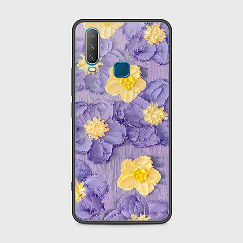 Vivo Y12 Cover - Floral Series - Design 8 - Pink & Yellow - HQ Ultra Shine Premium Infinity Glass Soft Silicon Borders Case