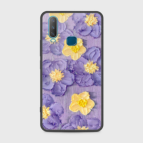 Vivo Y15 Cover - Floral Series - Design 8 - Pink & Yellow - HQ Ultra Shine Premium Infinity Glass Soft Silicon Borders Case