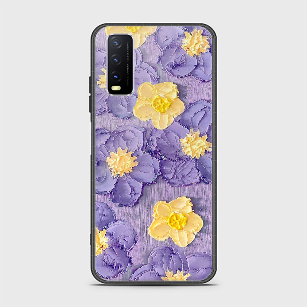 Vivo Y20s Cover - Floral Series - Design 8 - Pink & Yellow - HQ Ultra Shine Premium Infinity Glass Soft Silicon Borders Case