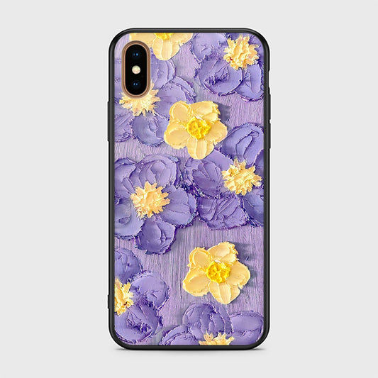 iPhone XS Max Cover - Floral Series - Design 8 - Pink & Yellow - HQ Ultra Shine Premium Infinity Glass Soft Silicon Borders Case