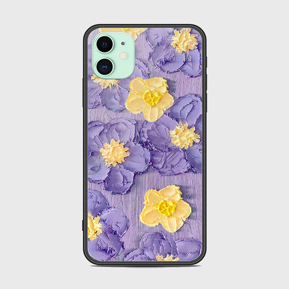 iPhone 11 Cover - Floral Series - Design 8 - Pink & Yellow - HQ Ultra Shine Premium Infinity Glass Soft Silicon Borders Case