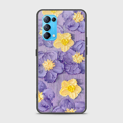 Oppo Find X3 Lite Cover - Floral Series - Design 8 - Pink & Yellow - HQ Ultra Shine Premium Infinity Glass Soft Silicon Borders Case