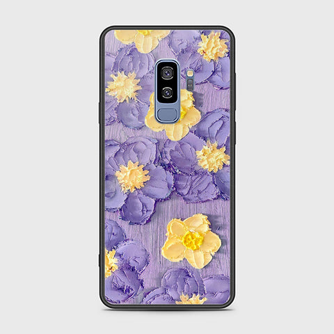 Samsung Galaxy S9 Plus Cover - Floral Series - Design 8 - Pink & Yellow - HQ Ultra Shine Premium Infinity Glass Soft Silicon Borders Case