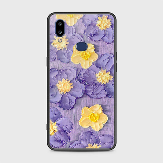 Samsung Galaxy A10s Cover - Floral Series - Design 8 - Pink & Yellow - HQ Ultra Shine Premium Infinity Glass Soft Silicon Borders Case