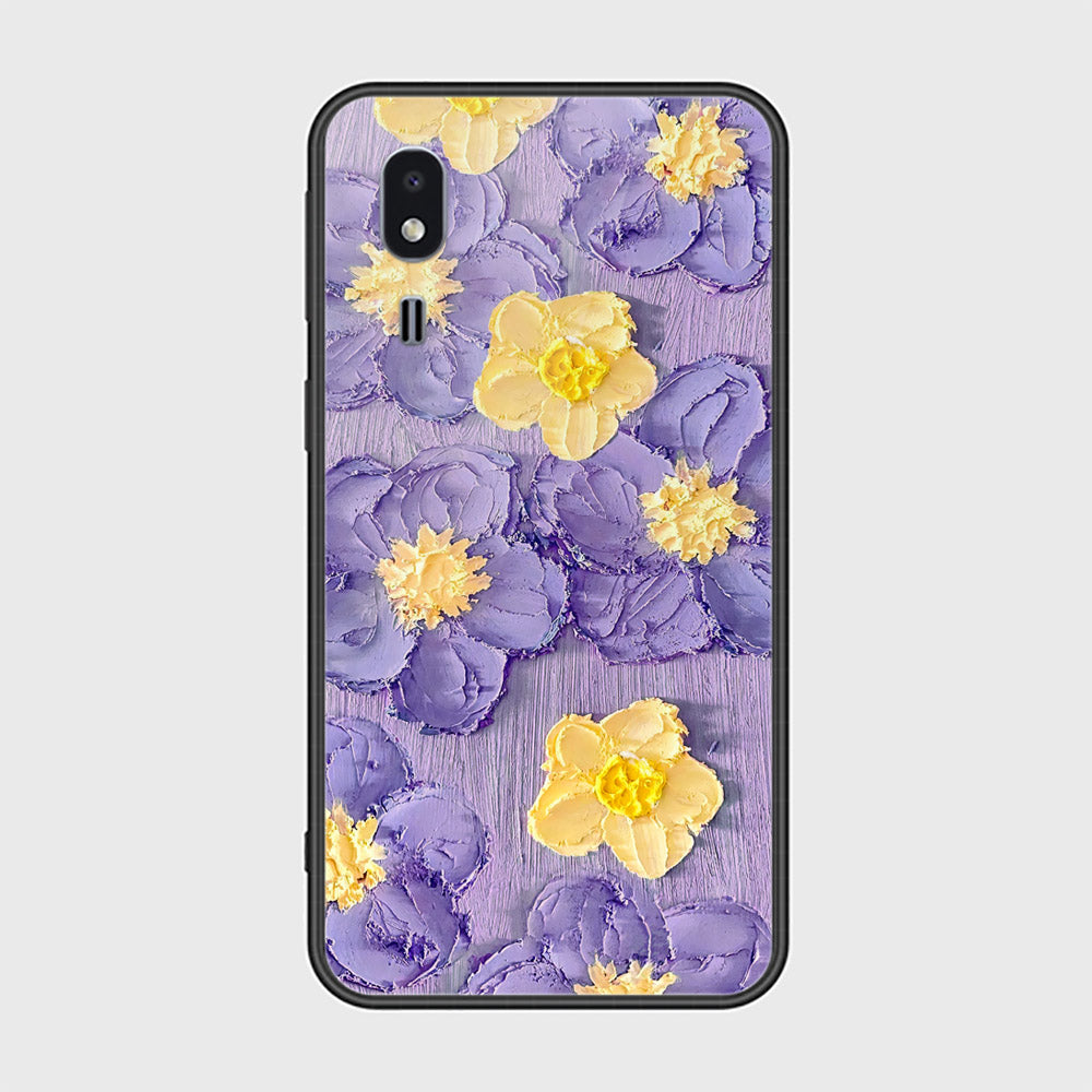 Samsung Galaxy A2 Core Cover - Floral Series - Design 8 - Pink & Yellow - HQ Ultra Shine Premium Infinity Glass Soft Silicon Borders Case