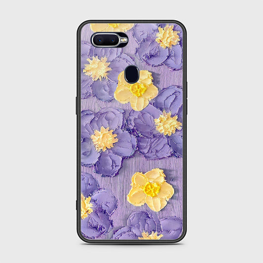 Oppo F9 Cover - Floral Series - Design 8 - Pink & Yellow - HQ Ultra Shine Premium Infinity Glass Soft Silicon Borders Case