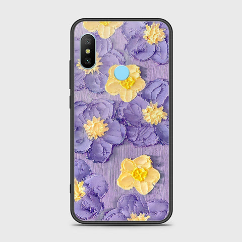 Xiaomi Mi A2 Lite Cover - Floral Series - Design 8 - Pink & Yellow - HQ Ultra Shine Premium Infinity Glass Soft Silicon Borders Case