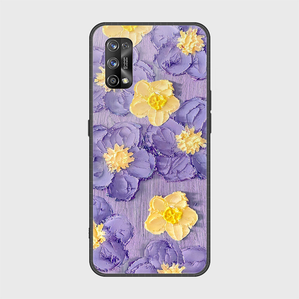 Realme 7 Pro Cover - Floral Series - Design 8 - Pink & Yellow - HQ Ultra Shine Premium Infinity Glass Soft Silicon Borders Case