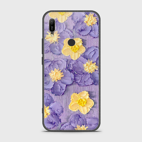 Huawei Y6 Prime 2019 Cover - Floral Series - Design 8 - Pink & Yellow - HQ Ultra Shine Premium Infinity Glass Soft Silicon Borders Case