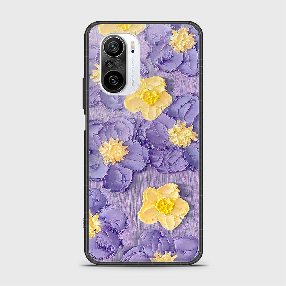 Xiaomi Redmi K40 Pro Cover - Floral Series - Design 8 - Pink & Yellow - HQ Ultra Shine Premium Infinity Glass Soft Silicon Borders Case