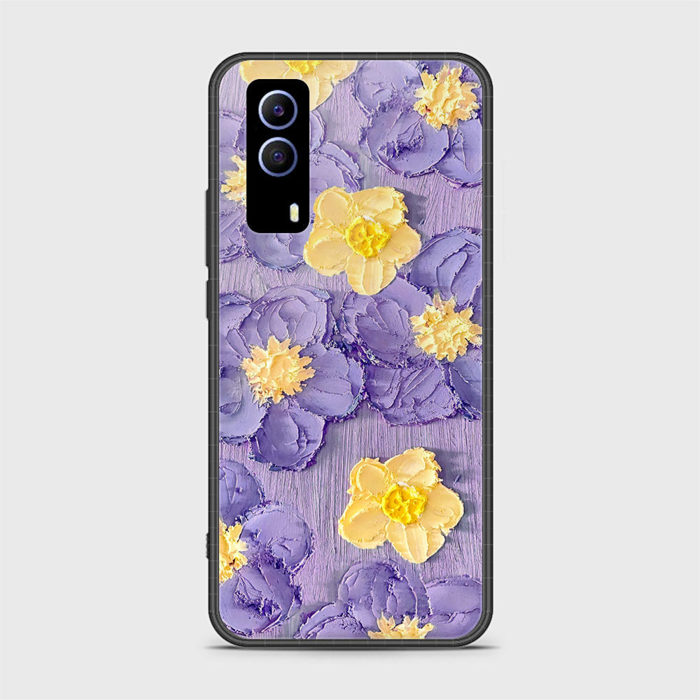 Vivo Y31 Cover - Floral Series - Design 8 - Pink & Yellow - HQ Ultra Shine Premium Infinity Glass Soft Silicon Borders Case