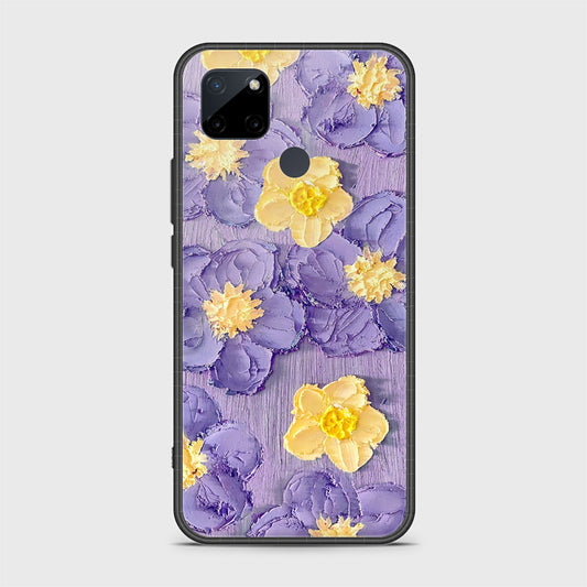 Realme C21Y Cover - Floral Series - Design 8 - Pink & Yellow - HQ Ultra Shine Premium Infinity Glass Soft Silicon Borders Case