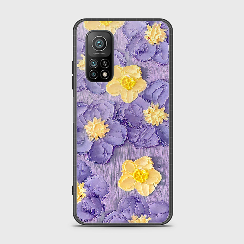 Xiaomi Mi 10T Pro Cover - Floral Series - Design 8 - Pink & Yellow - HQ Ultra Shine Premium Infinity Glass Soft Silicon Borders Case