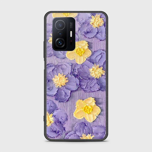 Xiaomi 11T Cover - Floral Series - Design 8 - Pink & Yellow - HQ Ultra Shine Premium Infinity Glass Soft Silicon Borders Case