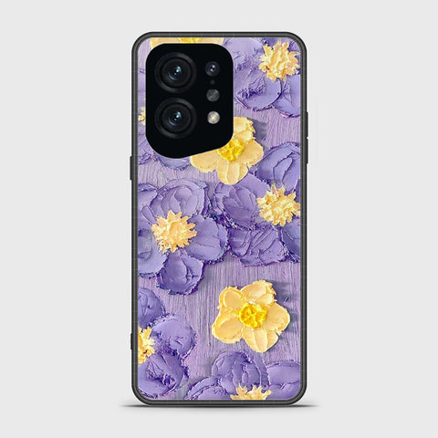 Oppo Find X5 Cover - Floral Series - Design 8 - Pink & Yellow - HQ Ultra Shine Premium Infinity Glass Soft Silicon Borders Case