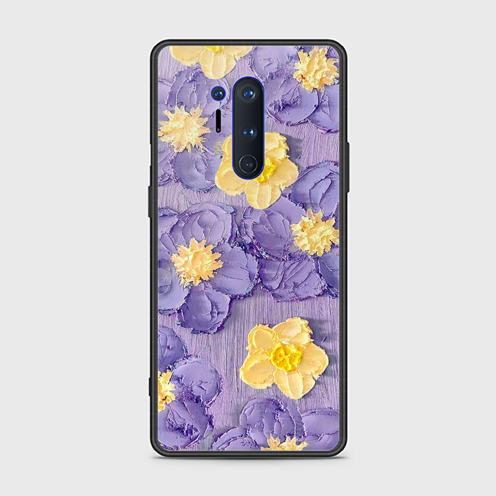 OnePlus 8 Pro Cover - Floral Series - Design 8 - Pink & Yellow - HQ Ultra Shine Premium Infinity Glass Soft Silicon Borders Case